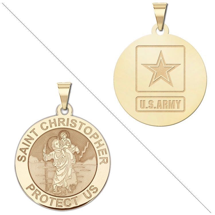 Saint Christopher Doubledside ARMY Religious Medal "EXCLUSIVE"