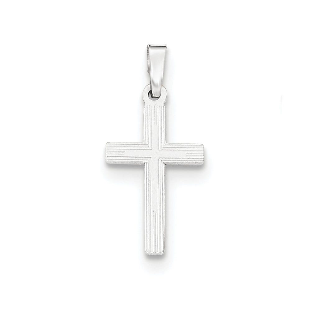 14K White Gold Polished Latin Cross Pendant