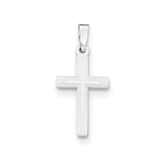 14K White Gold Polished Latin Cross Pendant