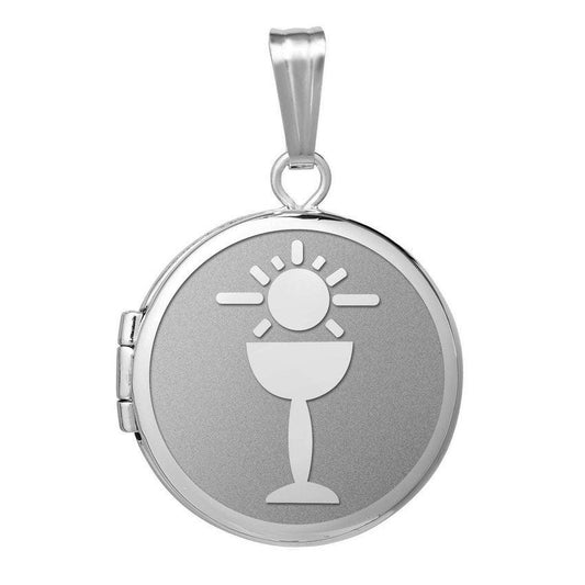 Sterling Silver Round Picture "Holy Communion" Locket
