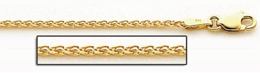 14K Yellow Gold 1.8mm Espiga Wheat Chain