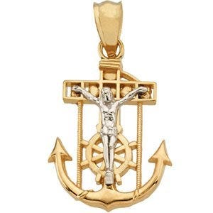TWO TONE MARINER'S CROSS