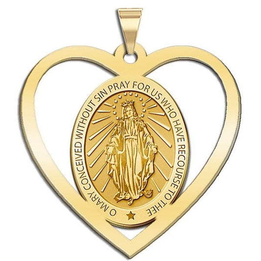 Miraculous Medal Heart Shaped Cut-out "EXCLUSIVE"