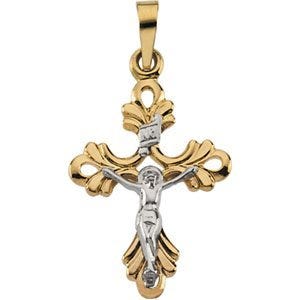 TWO TONE CRUCIFIX PENDANT