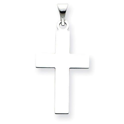 14k White Gold Cross Pendant
