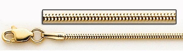 14K Yellow Gold 0.9mm Italian Snake Chain