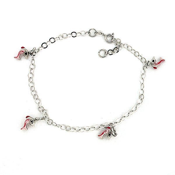 Sterling Silver Adjustable Anklet / Ankle Bracelet Dolphins
