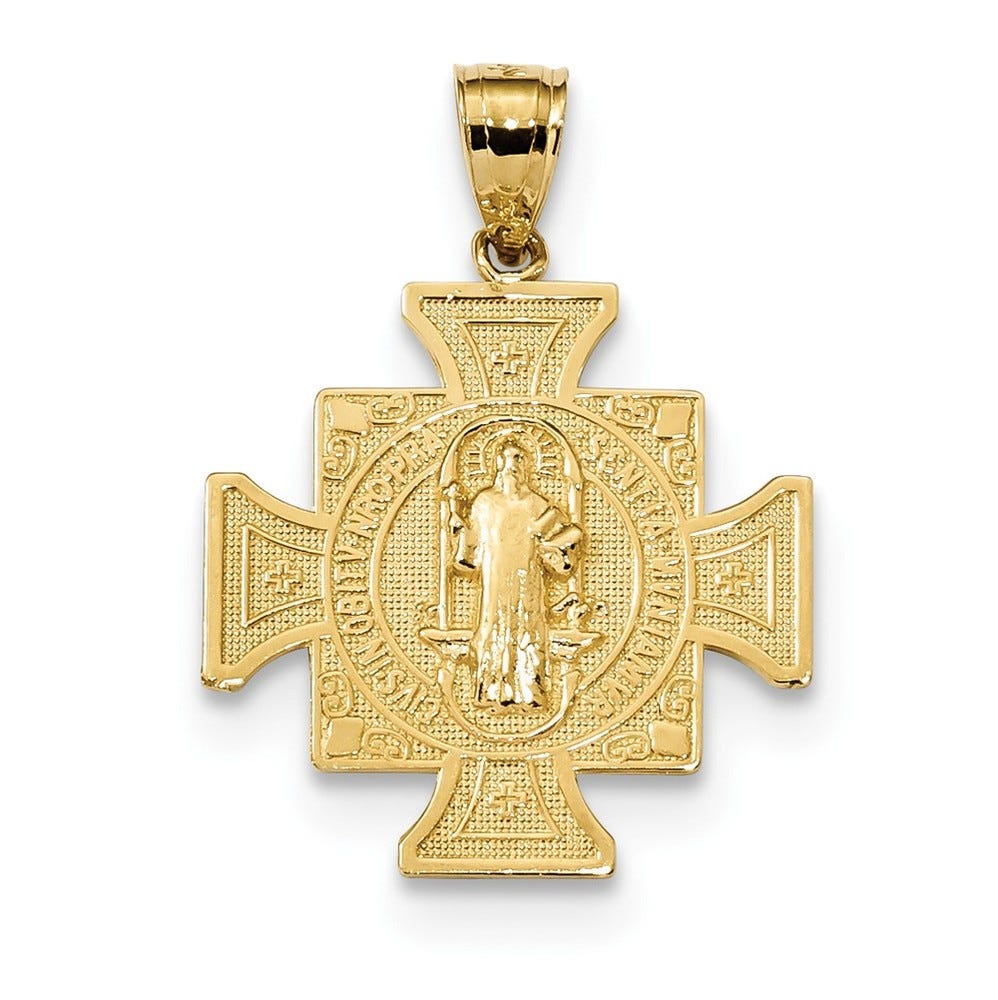 14k San Benito 2-Sided Cross Pendant