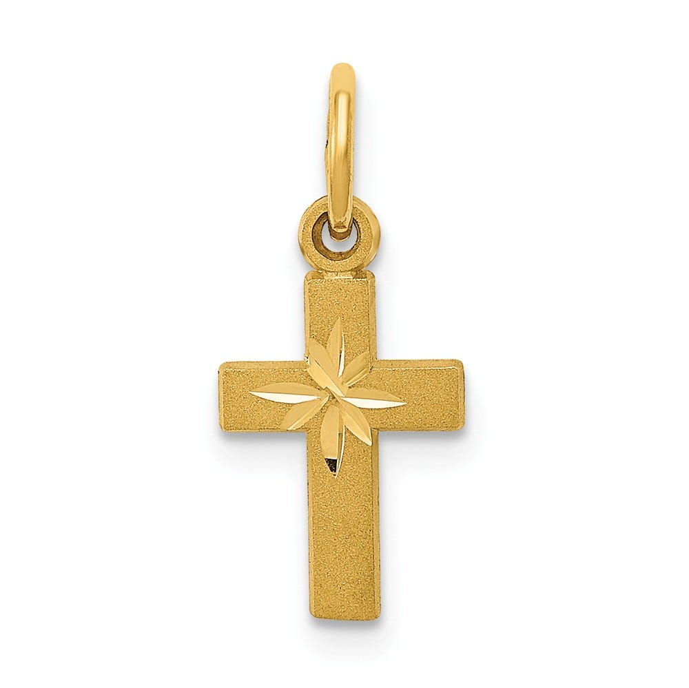 14k Tiny Cross Charm