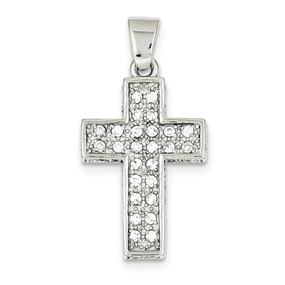 Sterling Silver CZ Latin Cross Pendant