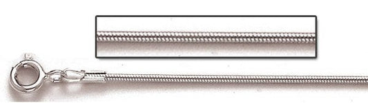 Sterling Silver 1.1mm Round Snake Chain