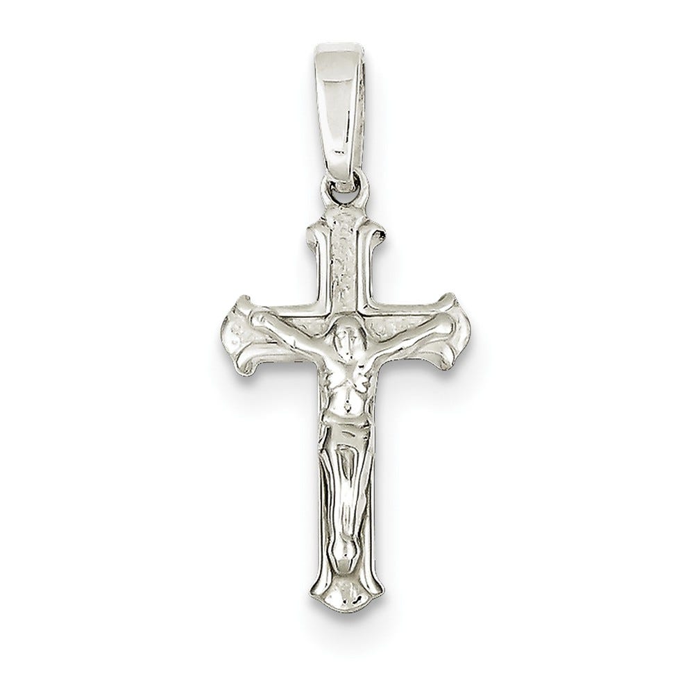 Sterling Silver Polished Crucifix Pendant