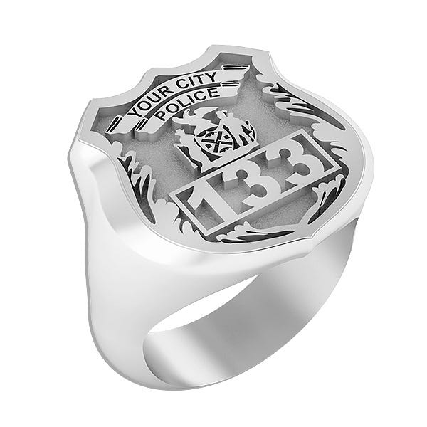 Personalized Police Badge Ring