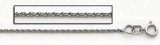 14K White Gold 1.5mm  Cable Link Chain