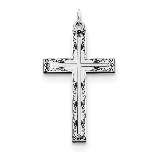 Sterling Silver Laser Designed Cross Pendant