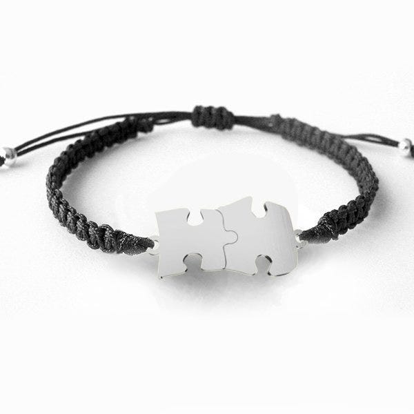 Sterling Silver Autism Awareness Bracelet - Sterling Silver- One Size Fits All