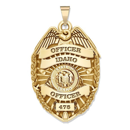 Personalized Idaho Police Badge with Your Rank, Number & Department