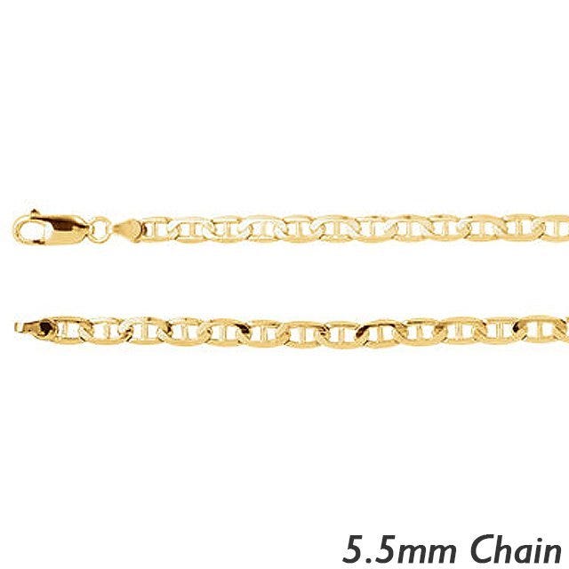 14K Yellow Gold  5.5mm Anchor Chain