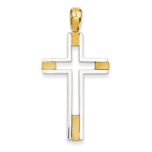 14k Two-tone Fancy Cross Pendant