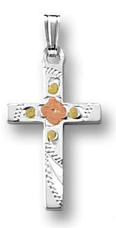 Sterling Silver Tri-Color Children's Cross