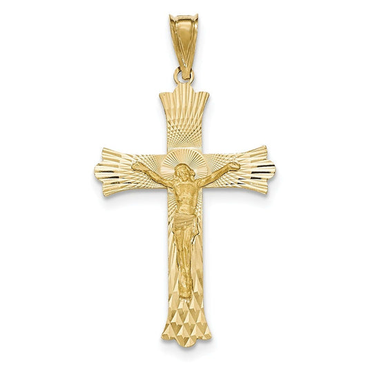14k Polished Satin and D/C Crucifix Pendant