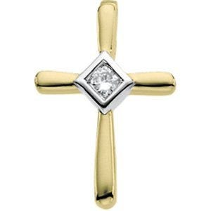 14KY RHOD PLTD DIA UNITY CROSS