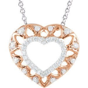 Two Toned Heart Pendant