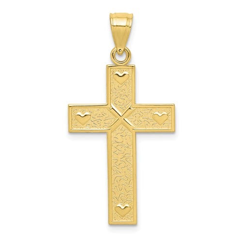 10k Cross with God Loves Me on Reverse Pendant