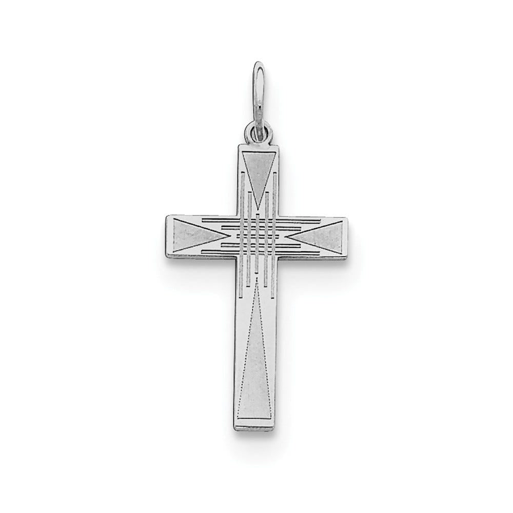 Sterling Silver Laser Designed Cross Pendant