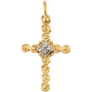CHILD'S CROSS PENDANT W/DIAMOND