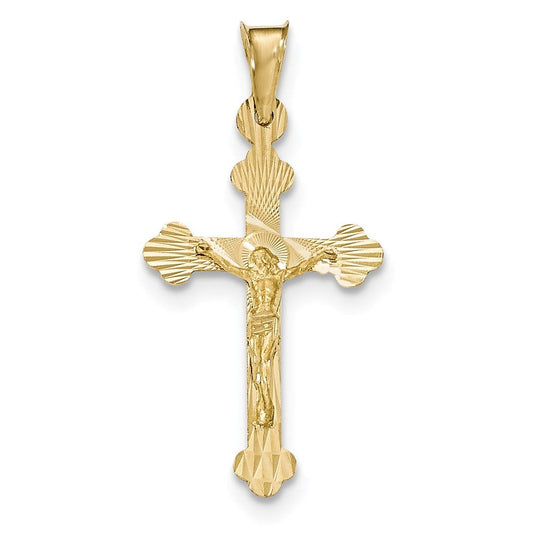 14k Polished Satin and D/C Crucifix Pendant