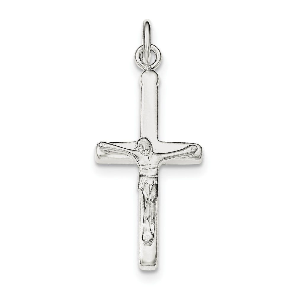 Sterling Silver Polished Crucifix Cross Pendant