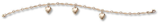 14K Yellow Gold Children's Charm Bracelets with 3 Charms