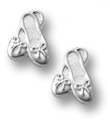 Sterling Silver Children's "Ballet Slippers" Post Earrings