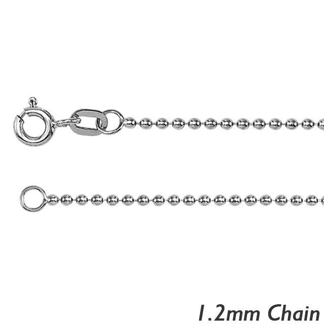 Sterling Silver 1.2mm Diamond Cut Bead Chain