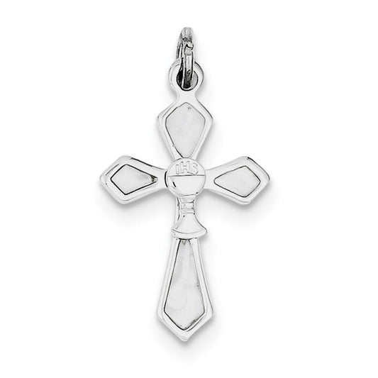 Sterling Silver Rhodium-plated Chalice Cross Charm