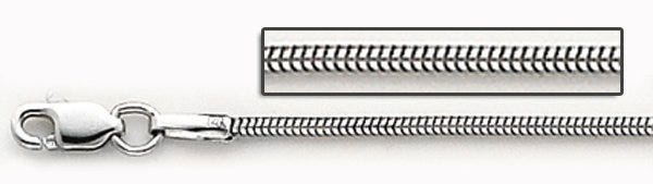 14K White Gold 0.9mm Round Snake Chain