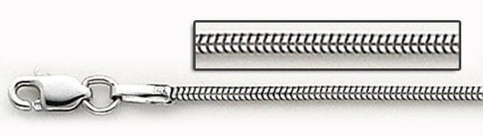 14K White Gold 0.9mm Round Snake Chain