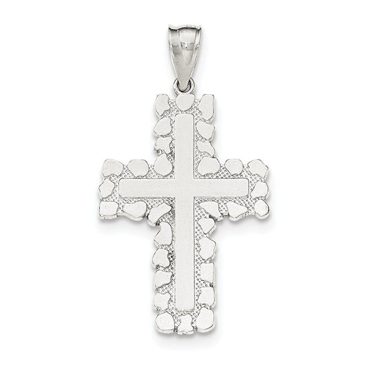 Sterling Silver Polished Outlined Cross Pendant