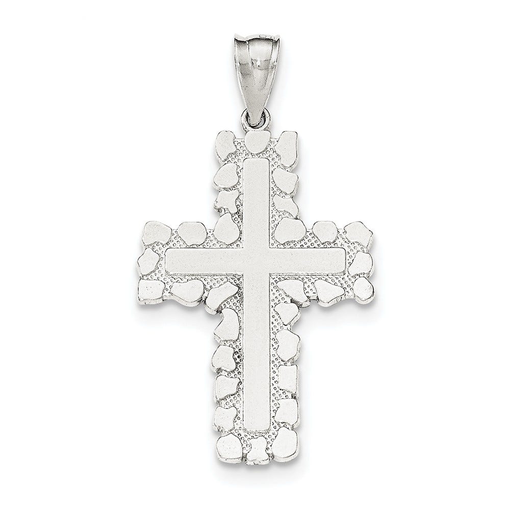 Sterling Silver Polished Outlined Cross Pendant