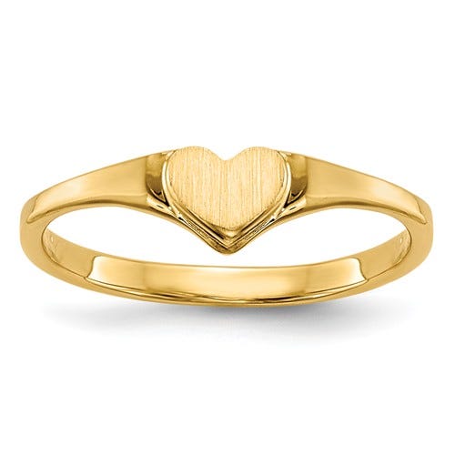 14k Yellow Gold Heart Children's Ring