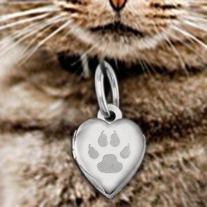Cat's Paw Print Heart Picture Locket