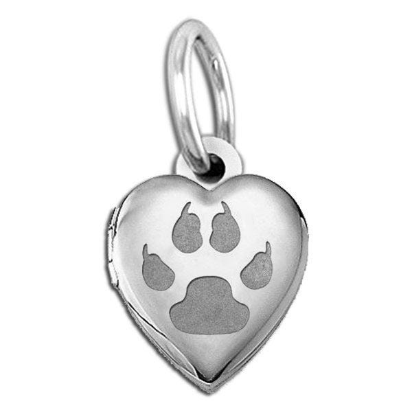 Cat's Paw Print Heart Picture Locket