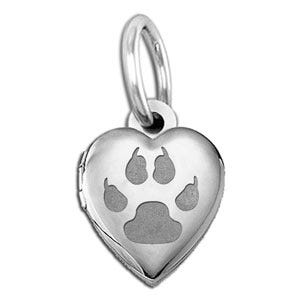 Cat's Paw Print Heart Picture Locket