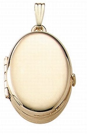 Solid 14K Yellow Gold Oval Four Photo Locket
