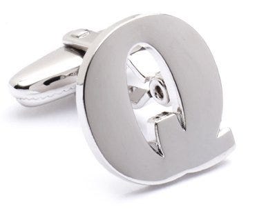Genuine Sterling Silver Letter "Q" Cufflinks