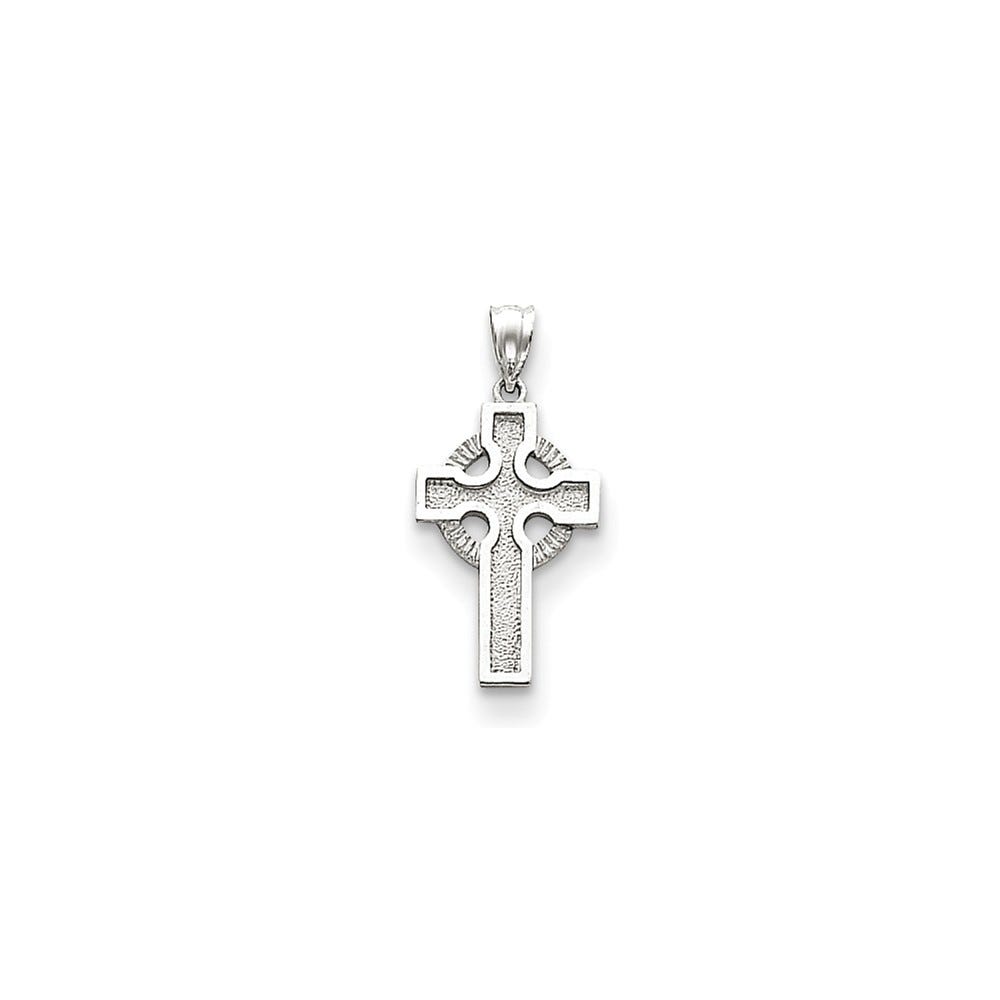 14k White Gold Celtic Cross Pendant
