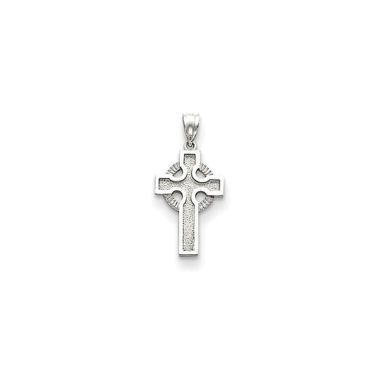 14k White Gold Celtic Cross Pendant