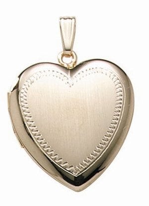 14K Gold Filled Heart Photo Locket - 1 inch x 1 inch