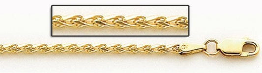 14K Yellow Gold 3mm Espiga Wheat Chain